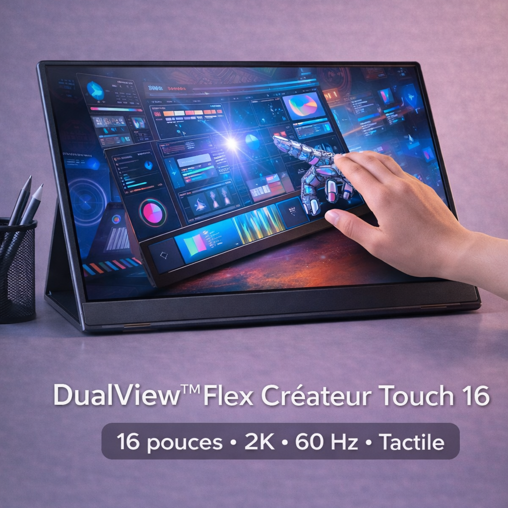 DualView™ Flex – Moniteur portable pliable pour ordinateur