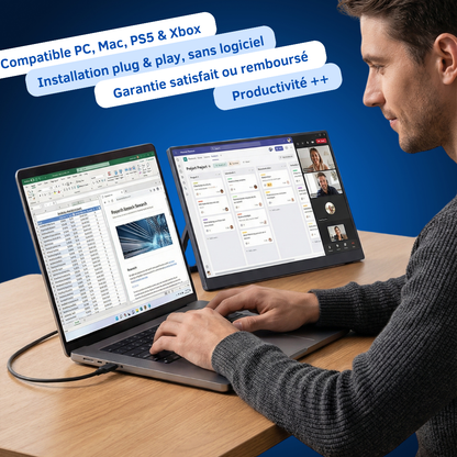 DualView™ Flex – Moniteur portable pliable pour ordinateur